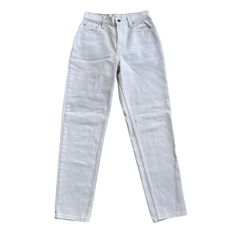 Vintage Levi’s Women’s Black Tab 550 Relaxed Fit Tapered Leg Cream Denim Jeans
